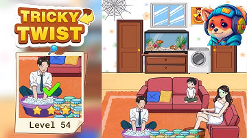 Tricky Twist Puzzle – Level 54 help them wash all the bowls Walkthrough Solutions | iOS / Android