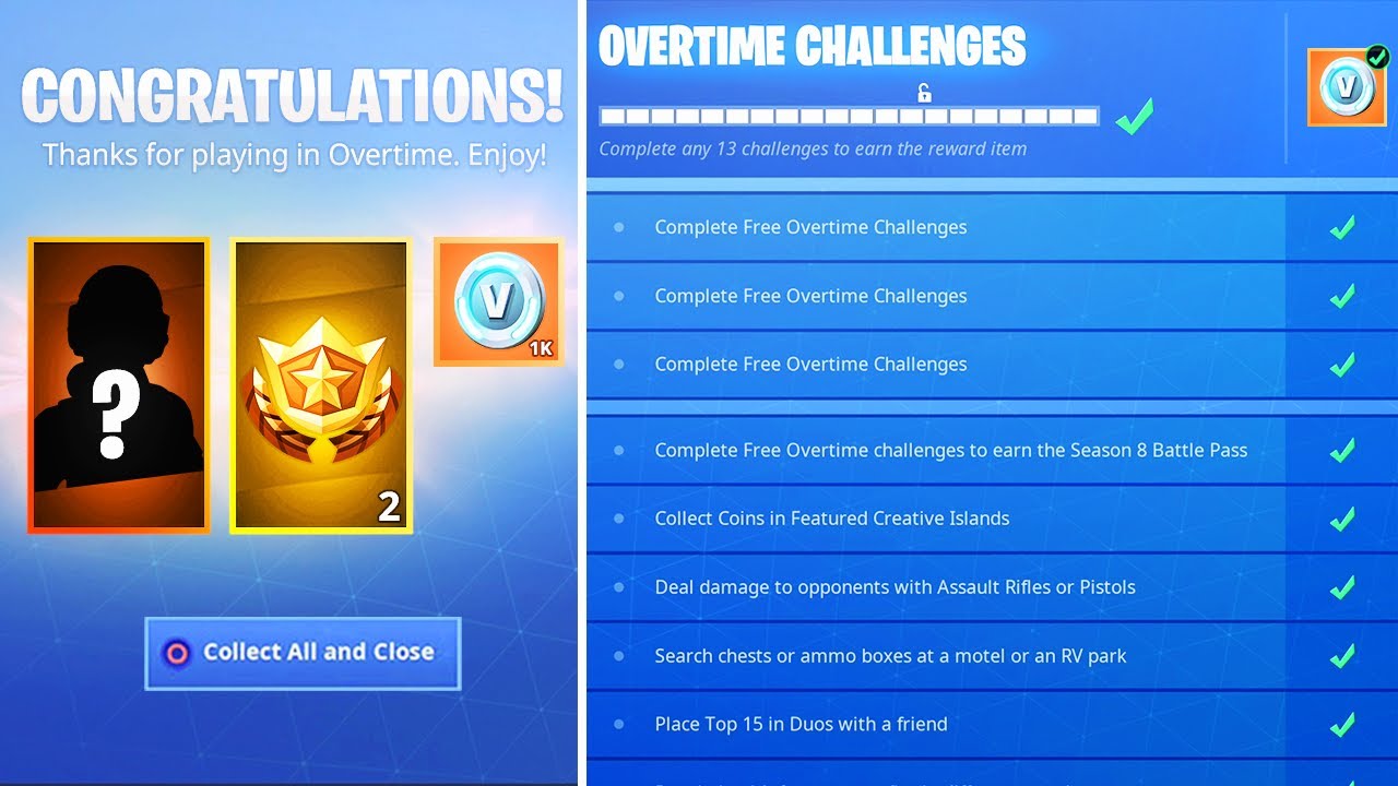 finish all overtime challenges then this happens new fortnite free rewards - how to beat fortnite overtime challenges