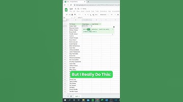Split Names In The Excel, Google Sheets #excel #shorts #google