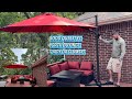 NEWBULIG 10FT Patio Umbrella, Offset Cantilever Outdoor Patio Table Umbrella, UV Protection, Fade Re
