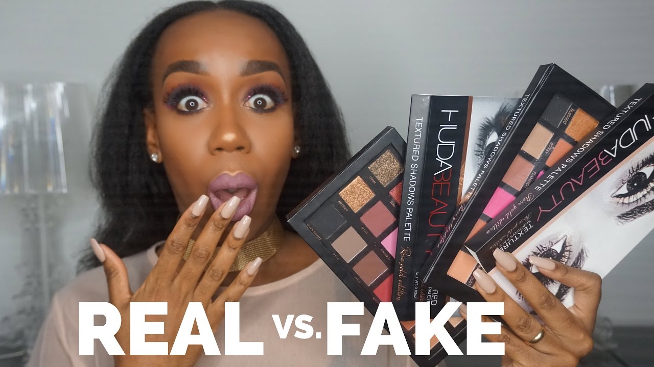 REAL VS FAKE HUDA BEAUTY ROSE GOLD PALETTE COMPARISON