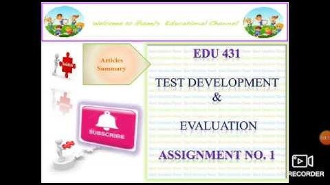 Complete 100% solution of EDU431 (Two Articles Summaries)|| Assignment 1||Spring 2020
