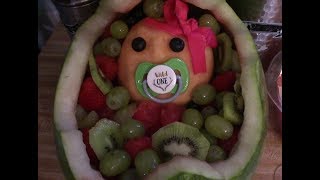 How to make this cute WATERMELON bassinet for baby shower, DIY GIFT, Do it yourself, Party idea