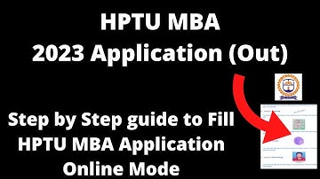 HPTU MBA 2023 Application (Started)- How to Fill HPTU MBA Application Form Online Mode
