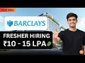 Barclays Hiring Freshers 🔥 Data Analyst + Data Science Jobs | 2024–2025