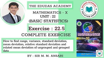 Grade 10 | Mathematics | Unit 22 | Basic Statistics | Exercise 22.5 (Complete) Sindh Textbook Board