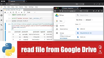 สอน pandas: การอ่านไฟล์ csv, tsv, json, excel ที่แชร์บน Google Drive