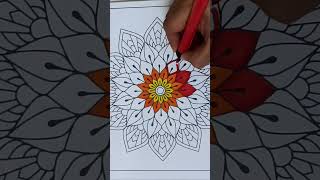 Easy mandla coloring Mandala colouring for adults #stressreliver #relaxing