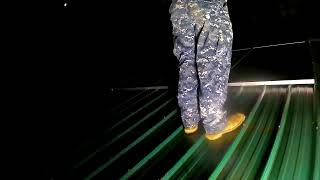Putting the Solar Panels on the Roof of the Container Workshop Timelapse