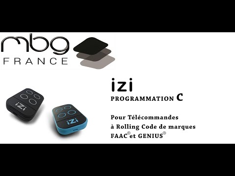 IZI programmation C pour télécommande à Rolling code de marque FAAC® et GENIUS®