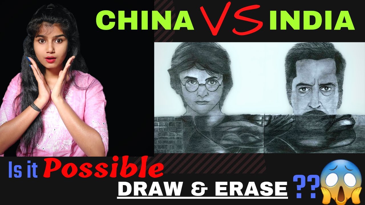 DRAW & ERASE😰😱|Chinese Artist Challenged Indian Artist| China vs India| India Won the CHALLENGE !!!