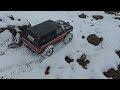 Hitting the trail on a snow day. With my traxxas trx4 1979 bronco