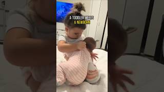 When a Baby Meets a Newborn🤣🤣#funny #fyp #funnyvideos #cutebaby #shorts