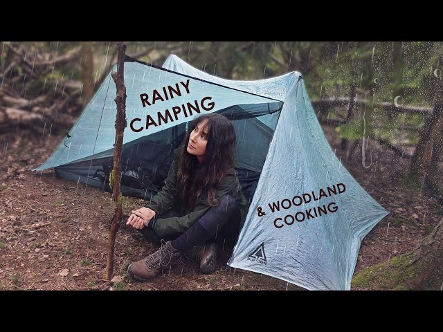 Rainy Tent Camping u0026 Cook Tikka Baps in the Woods class=