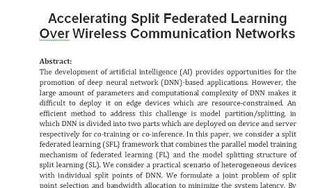 Accelerating Split Federated Learning Over Wireless Communication Networks