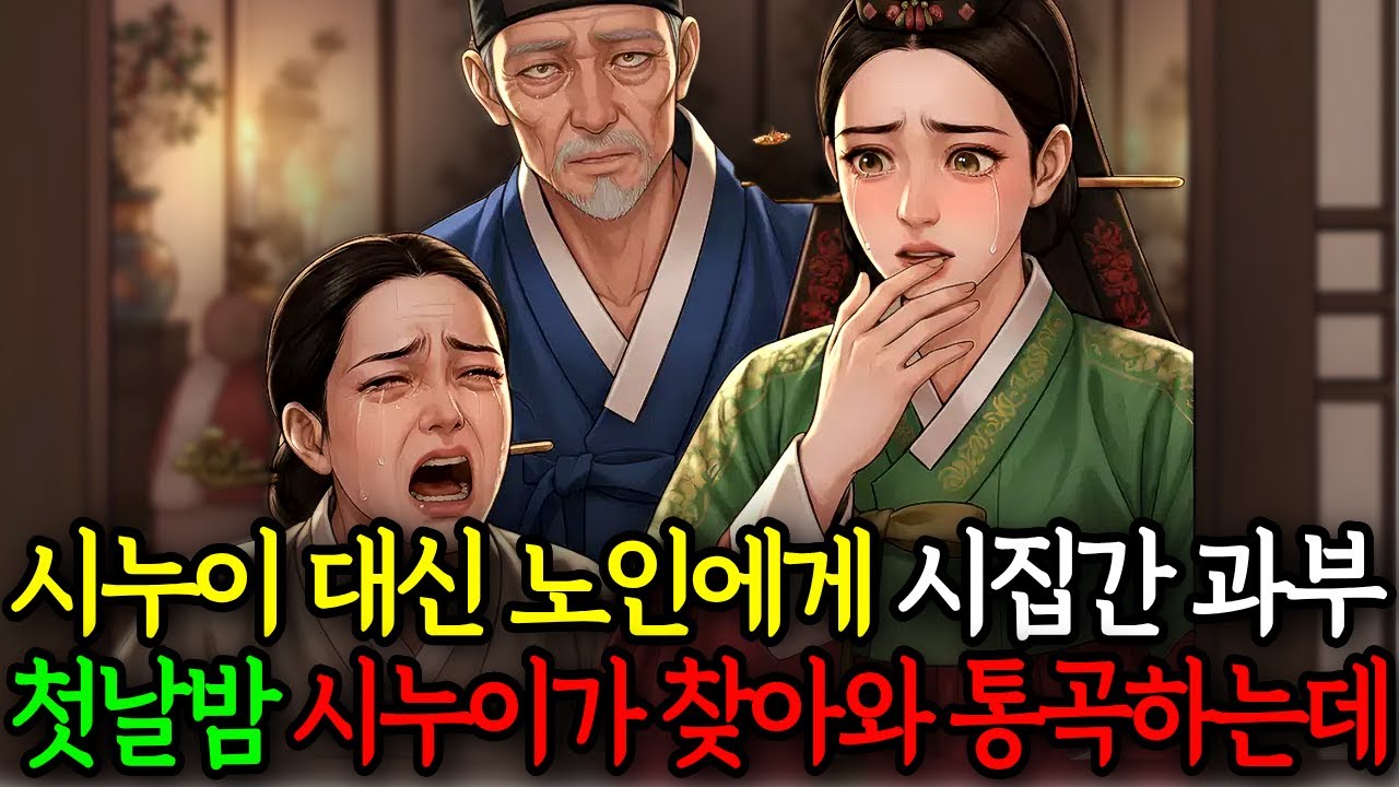 시누이 대신 노인에게 시집 보내진 과부 며느리, 첫날밤 시누이가 찾아와 대성통곡 하는데...  | 민담 | 옛날이야기 | 야담