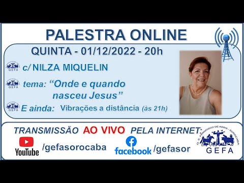 Assista: Palestra Online - c/ NILZA MIQUELIN (01/12/2022)