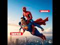 Spiderman Flying with superman #hulk #hulkbuster #marvel #avengers #superman #spiderman