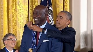 FULL EVENT President Obama Awards the Presidential Medal of Freedom. Nov 22. 2016. Michael Jordan