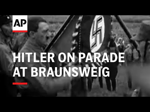 HITLER ON PARADE AT BRAUNSWEIG