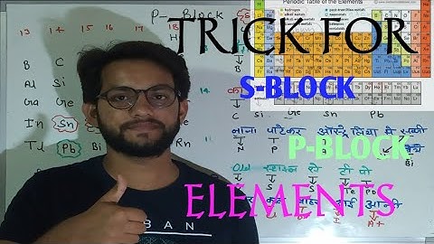 Trick to Learn S-Block and P-Block Elements of Periodic table