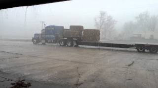 Loading Hay in hail