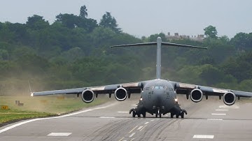 C-17 head on takeoff - awesome F-117 sound!