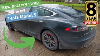 Lejlighedsvis klon trussel Battery replaced on my 2014 Tesla Model S at 101,000 miles under the 8 year  warranty - YouTube