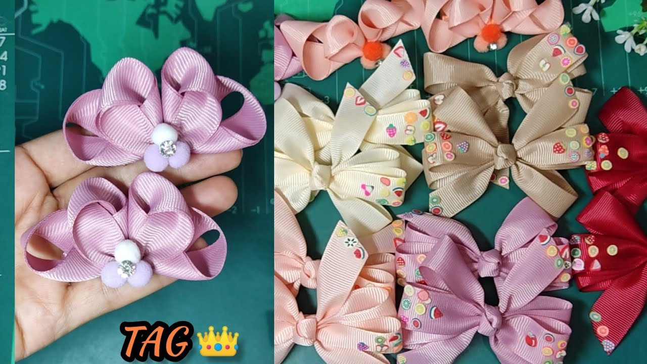 كلبسات آخر جمال وشياكة من الساتان ٢سم 🎀 في منتهى السهولة 🥰 طريقة عمل توك شعر #handmade #accessories