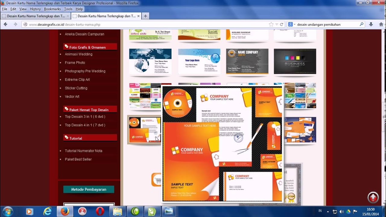 Contoh membuat kartu nama - YouTube