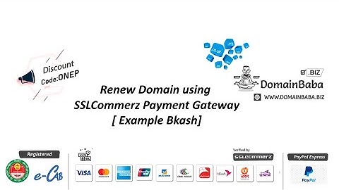 Renew domain using sslcommerz payment gateway | DomainBaba.biz