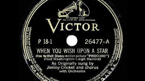 1940 HITS ARCHIVE: When You Wish Upon A Star - Cliff Edwards (78rpm “Pinocchio” soundtrack version)