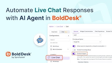 Automate Live Chat Responses with AI Agent in BoldDesk