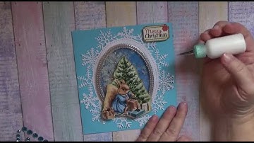 DT PROJECTS - Christmas Shaker Card Tutorial @isabelgabe1783 | Snowflake Nesting Frames #Alinacutle®