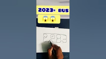 how to draw a bus from number 2023.easy bus drawing with beginners.number drawing.#shorts #drawing