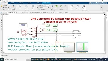 Grid Connected PV System with Reactive Power Compensation for the Grid -MATLAB SIMULINK PROJECTS