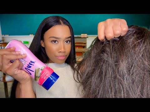 ASMR Pick Me Girl in The Back of The Class Plays With Your Hair (She’s Toxic) 💇‍♀️📚 ASMR Hair Play