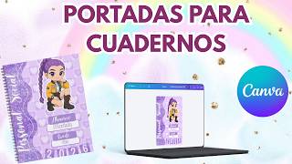 COMO DISEÑAR PORTADAS PARA TUS CUADERNOS EN CANVA TEMÁTICA GUERRERAS KPOP #canva #tutorial #portadas screenshot 4