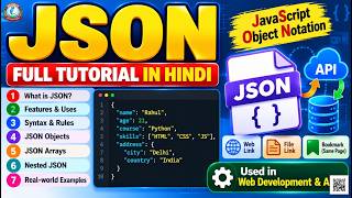 JSON Explained in Hindi | What is JSON | JSON Syntax, Objects, Arrays & Examples | JSON Tutorial