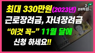 [최대330만원 인상지급-2023년-근로장려금,자녀장려금!! &quot;이것 꼭~11월에 신청하세요!!]#3.1경제독립tv