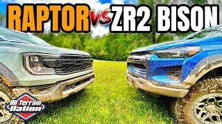 MIDSIZE OFF ROAD BATTLE  2024 Ford Ranger Raptor vs 2024 Chevrolet Colorado ZR2 Bison