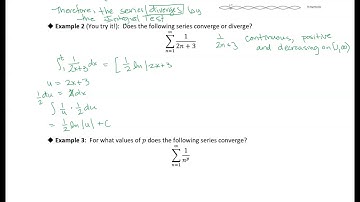 9.3-9.4 Integral and Comparison Tests: Example 2