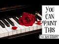 Piano and Red Rose Acrylic painting tutorial step by step Live Streaming | TheArtSherpa