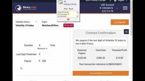 REAL ACCOUNT profit +$1457 USD Automated Trading Binary.com 9 November 2018