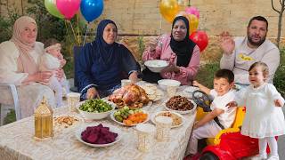 🎉💖 روتين عيد الأضحى 🌸✨ معايدات العيد مستمرة مع بنات حماي 🥰💐والغداء دجاج مشوي بلدي❤️