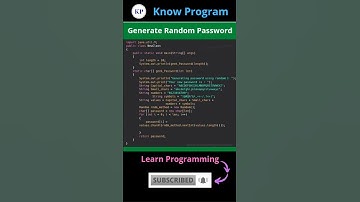Generate Random Password using Java 👨‍💻 💯   | #shorts #java #knowprogram