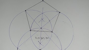draw the Pentagon by circle method, Pentagon by three circle method, geometric construction