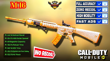 Best M16 Loadout For Codm // Fast ADS + No RECOIL // Call Of Duty: Mobile #codm