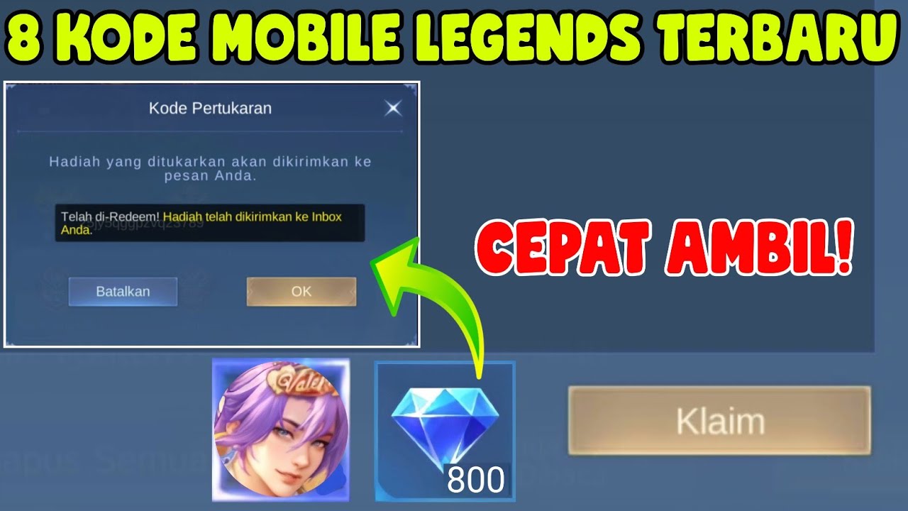 8 KODE REDEEM MOBILE LEGENDS TERBARU HARI INI KLAIM SKIN & DIAMOND ...