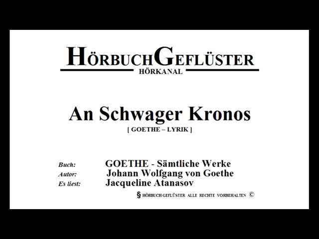 An Schwager Kronos Von Goethe Gedichte Hausaufgaben Referate Abi Pur De